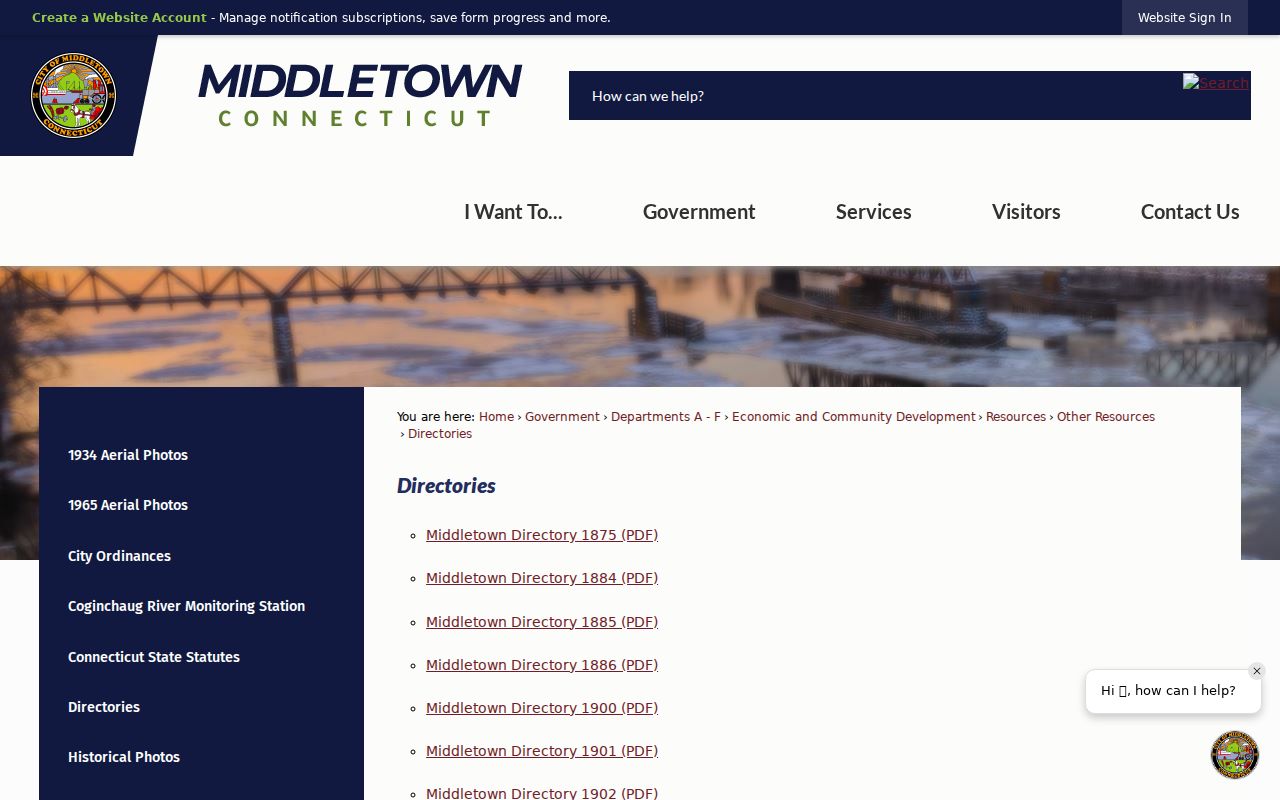 Middletown city directory official scanned collection