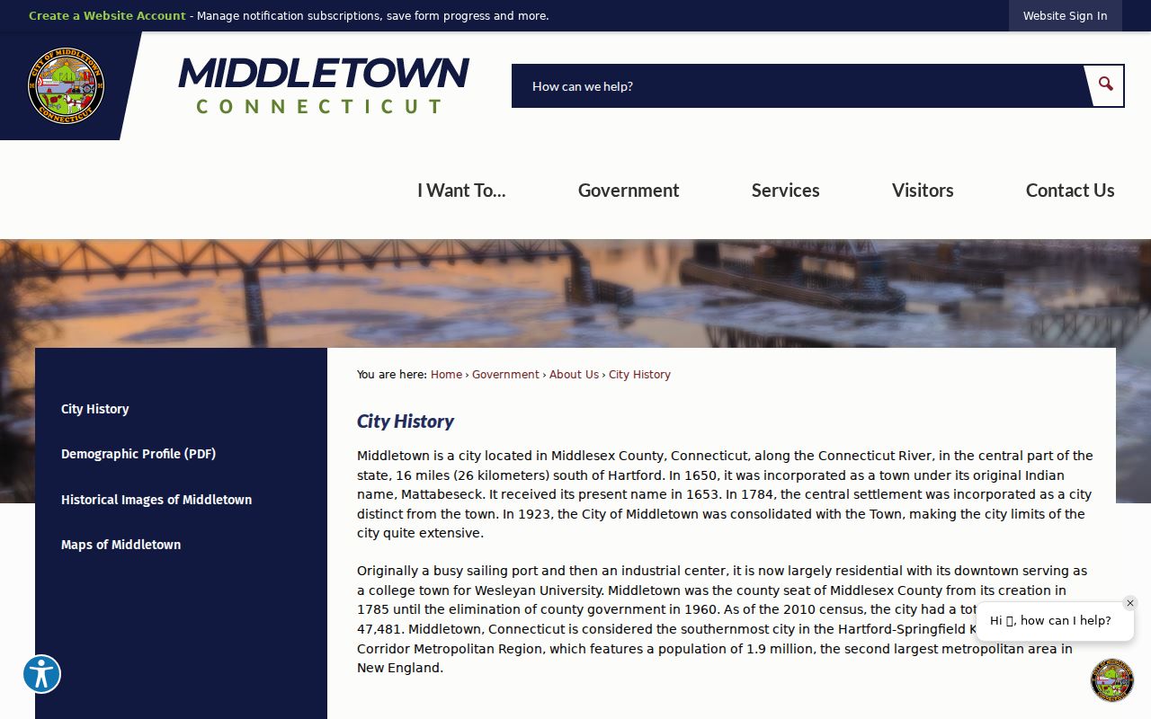 Middletown residents directory official city chronology and records history