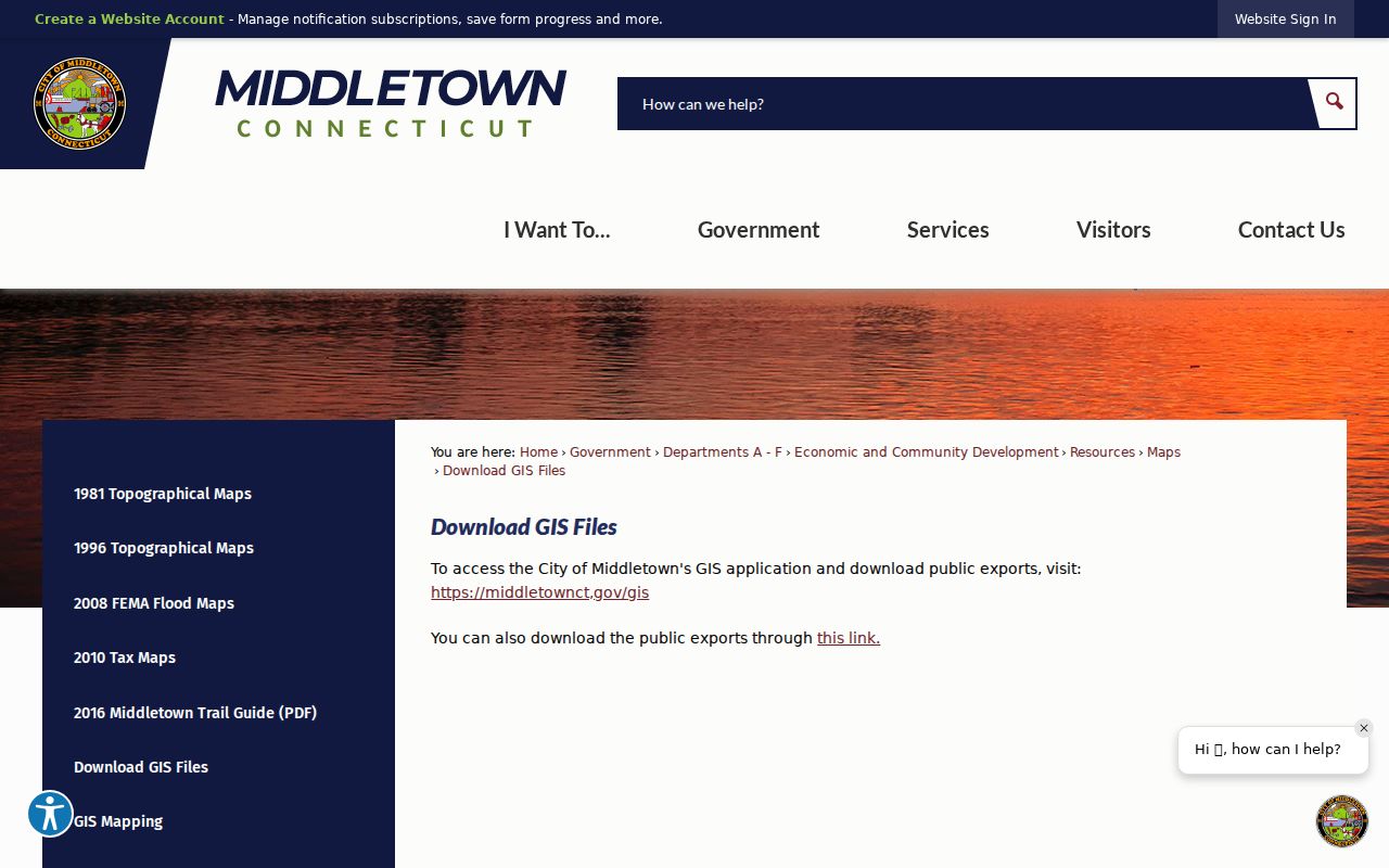 Middletown neighbors GIS download page