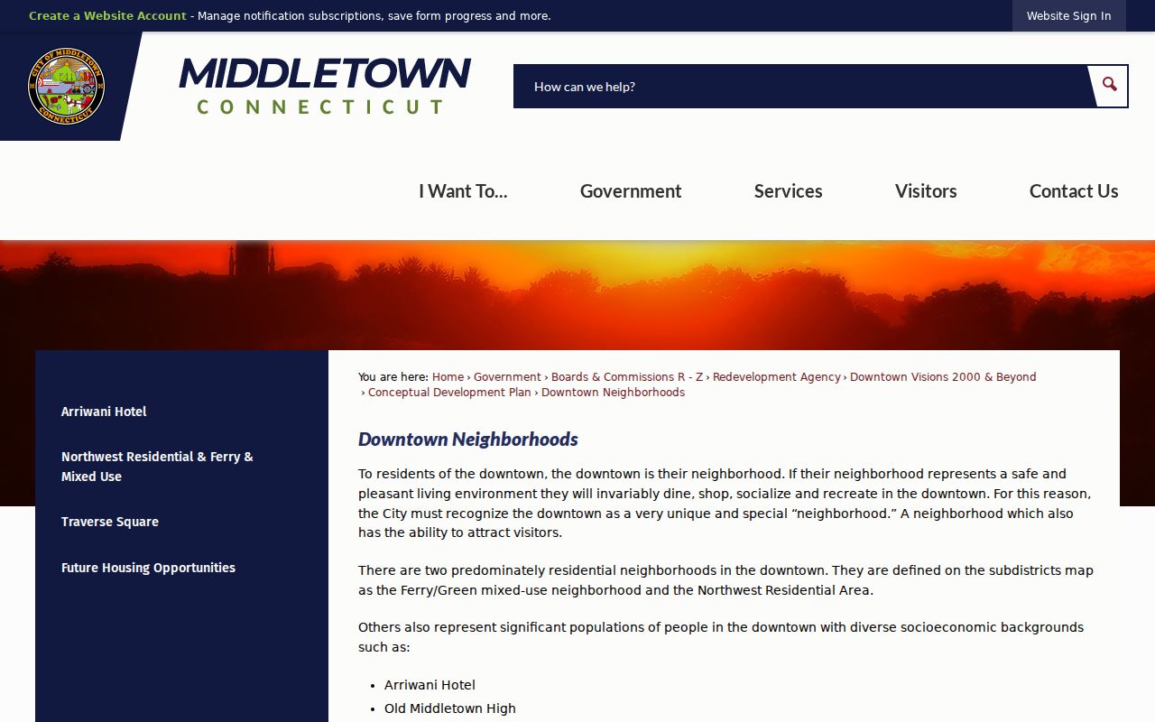 Middletown neighbors downtown planning geography